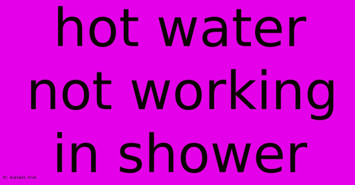 Hot Water Not Working In Shower