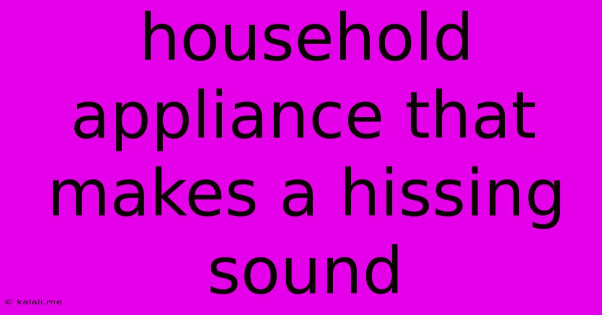 Household Appliance That Makes A Hissing Sound