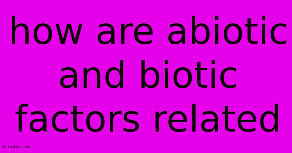 How Are Abiotic And Biotic Factors Related