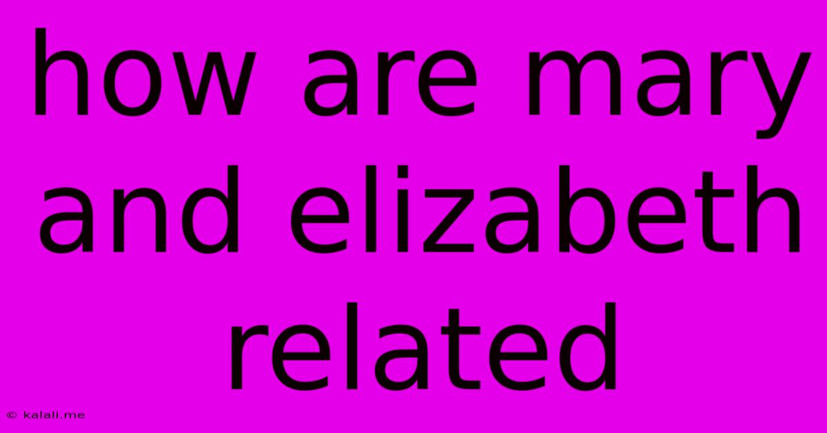 How Are Mary And Elizabeth Related