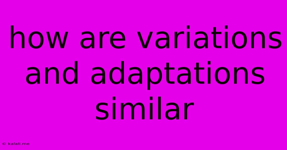 How Are Variations And Adaptations Similar