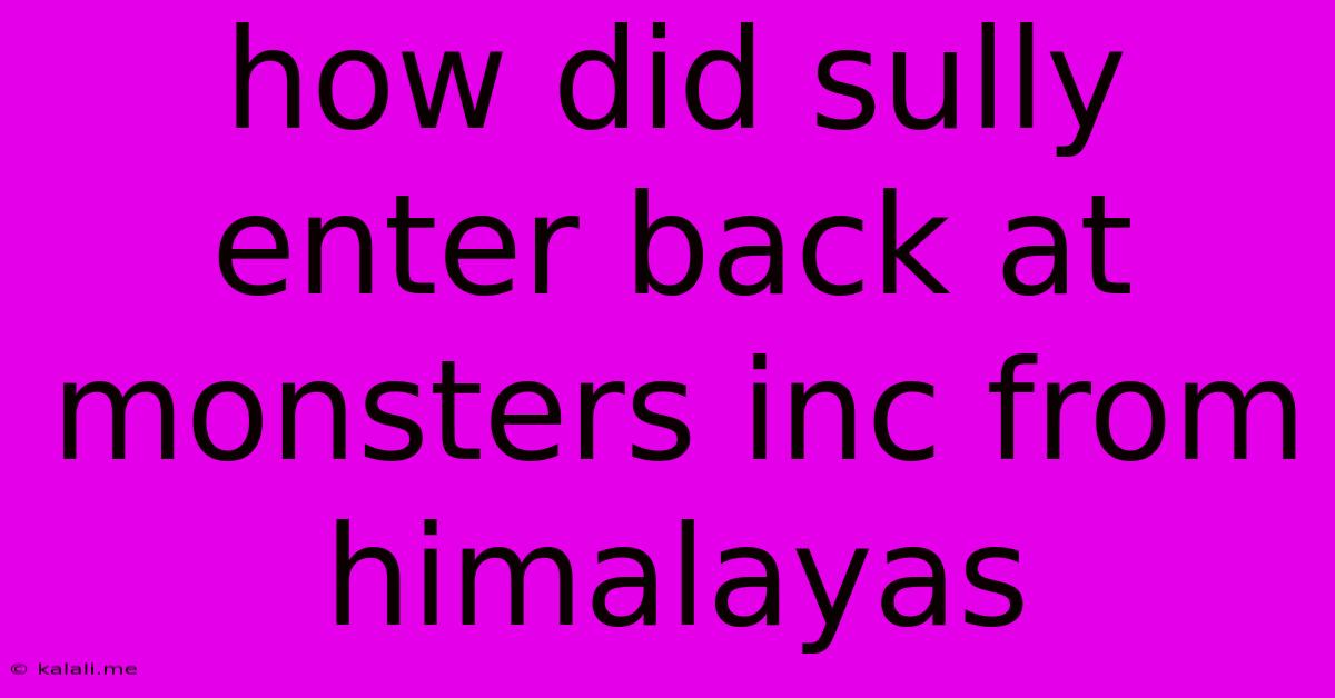 How Did Sully Enter Back At Monsters Inc From Himalayas