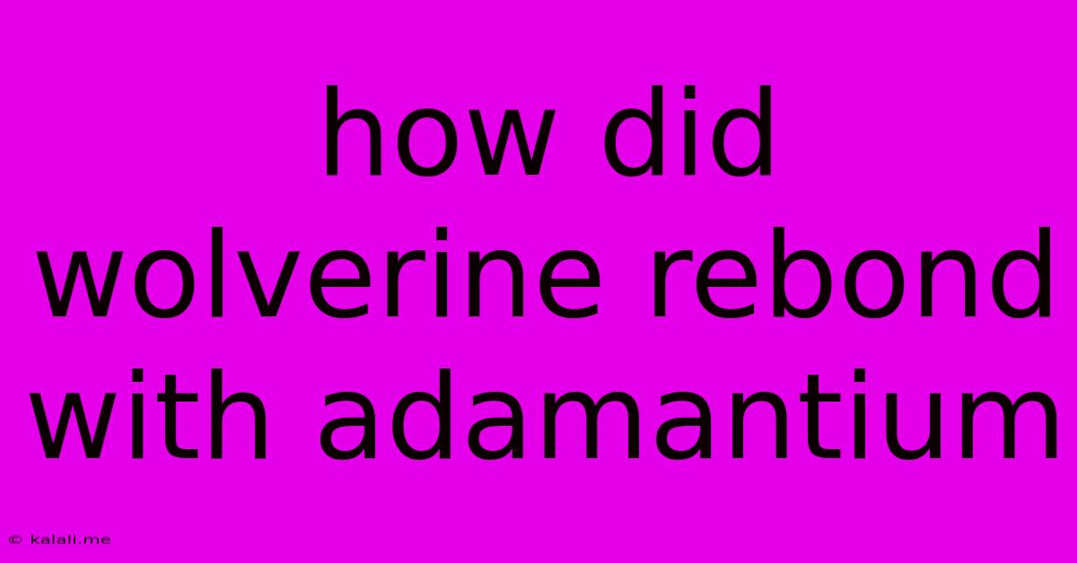 How Did Wolverine Rebond With Adamantium