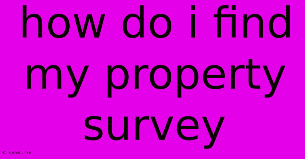 How Do I Find My Property Survey