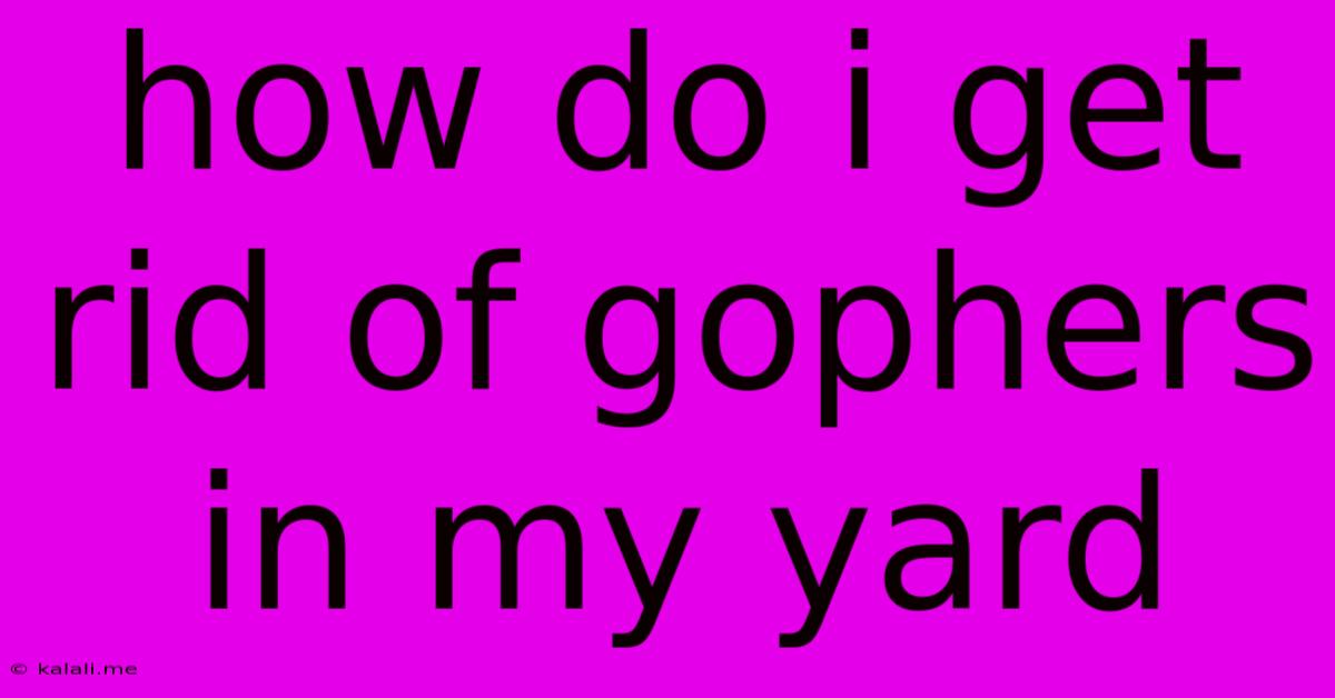 How Do I Get Rid Of Gophers In My Yard
