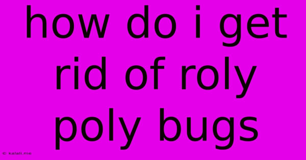 How Do I Get Rid Of Roly Poly Bugs