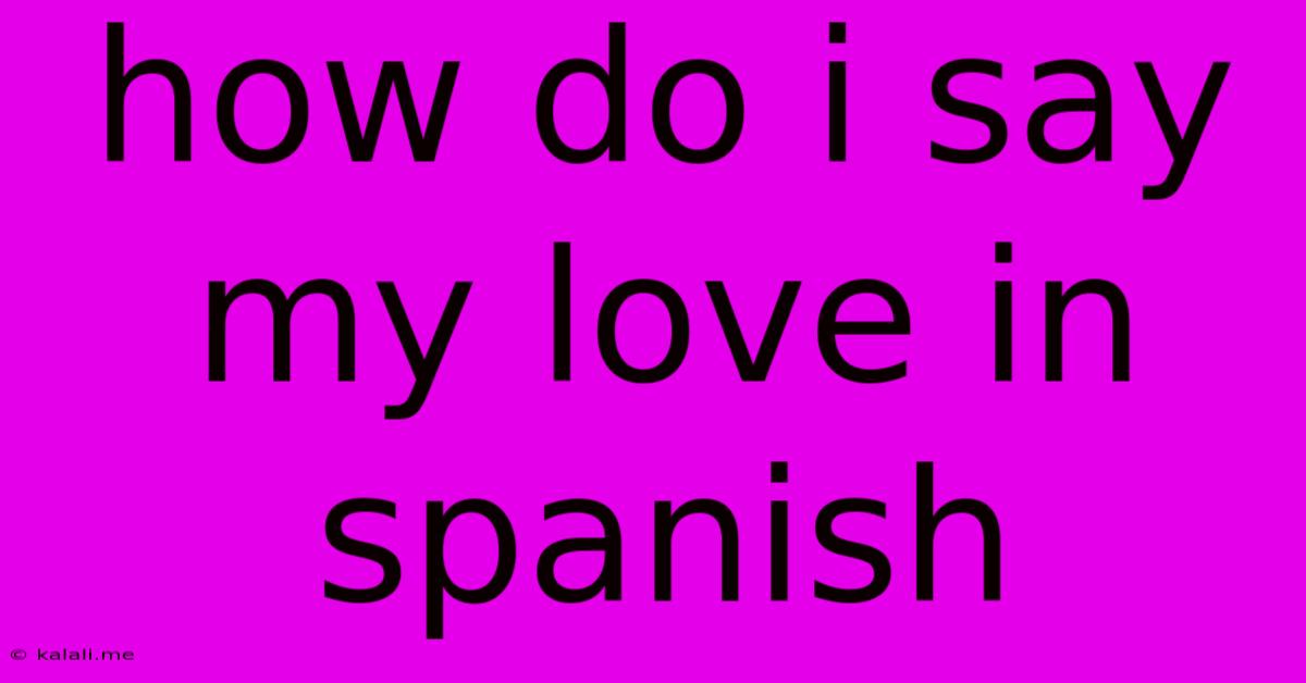 How Do I Say My Love In Spanish