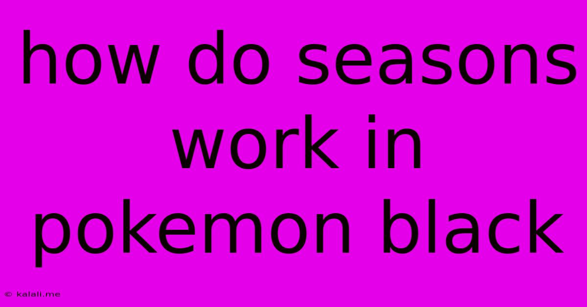 How Do Seasons Work In Pokemon Black