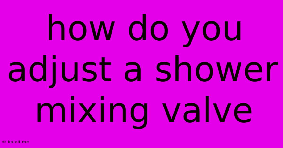 How Do You Adjust A Shower Mixing Valve