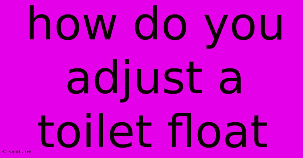 How Do You Adjust A Toilet Float