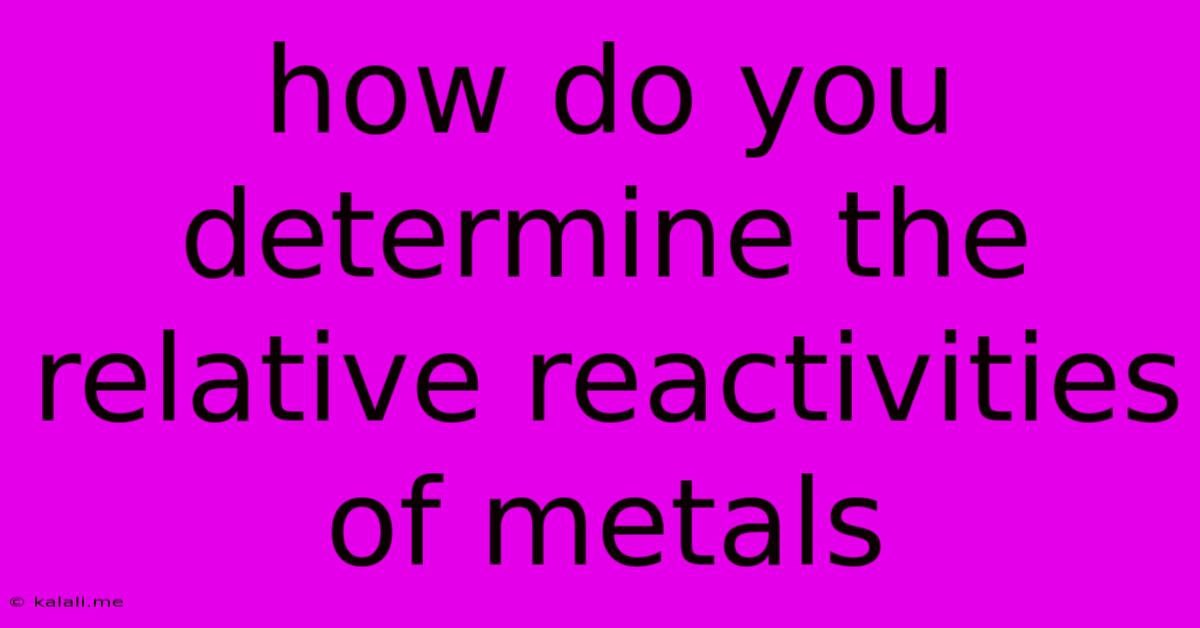How Do You Determine The Relative Reactivities Of Metals