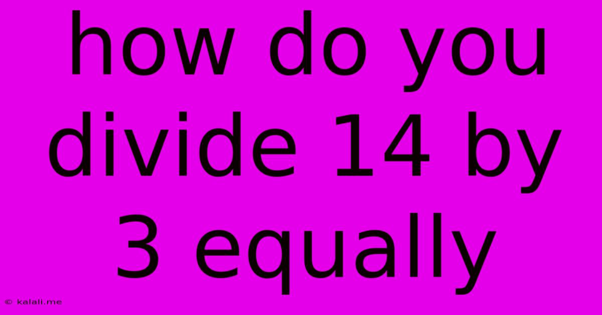 How Do You Divide 14 By 3 Equally