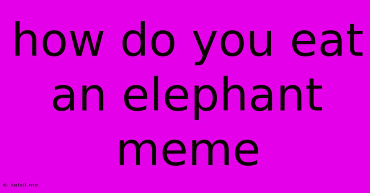 How Do You Eat An Elephant Meme
