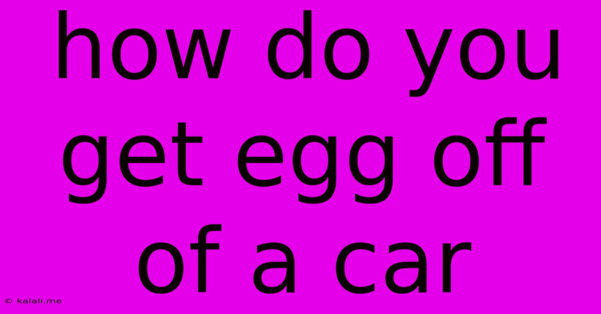 How Do You Get Egg Off Of A Car