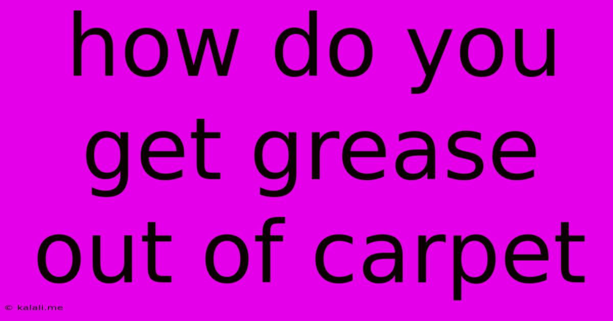 How Do You Get Grease Out Of Carpet