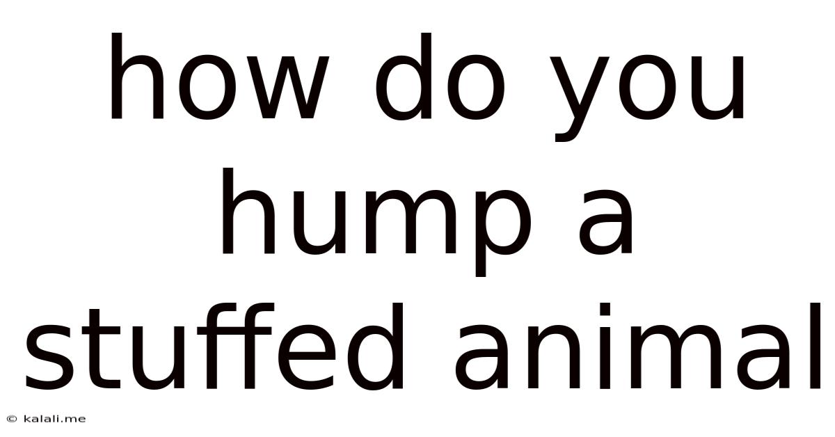 How Do You Hump A Stuffed Animal