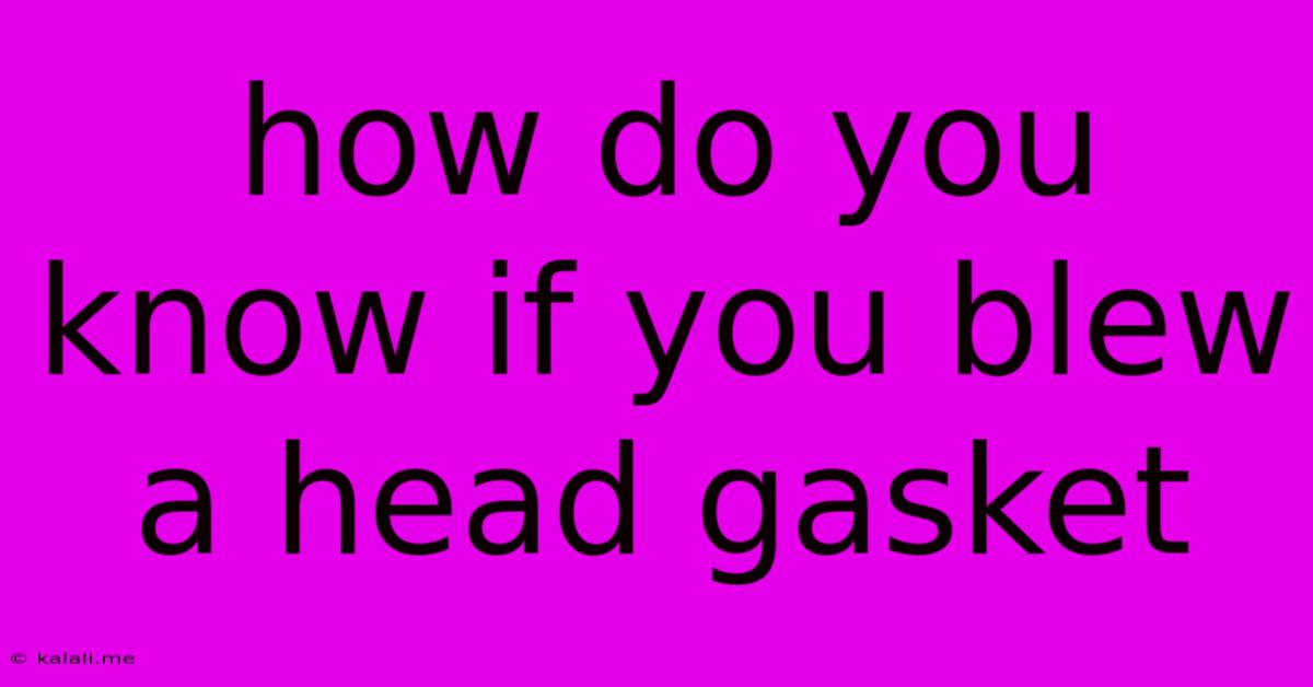 How Do You Know If You Blew A Head Gasket
