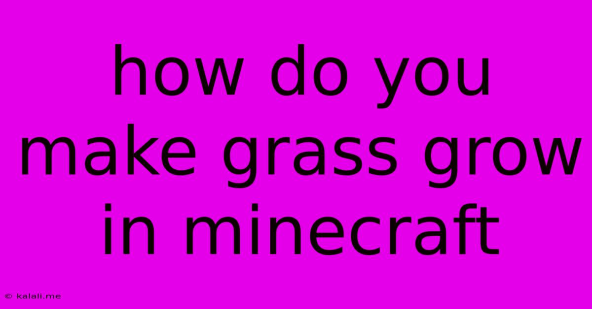 How Do You Make Grass Grow In Minecraft