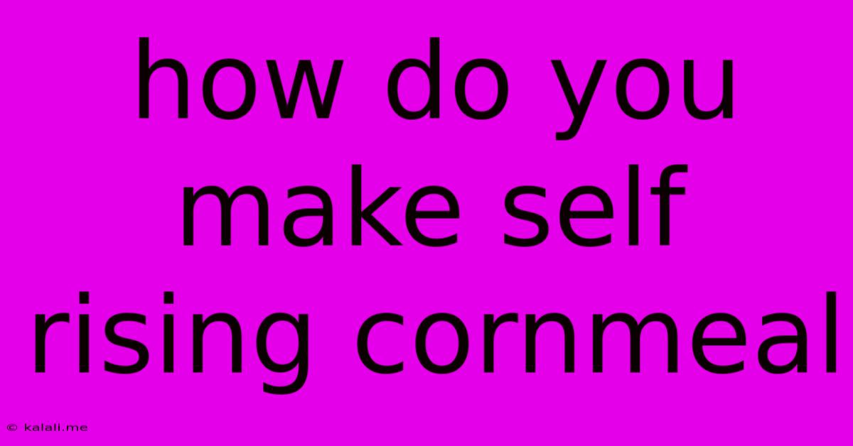 How Do You Make Self Rising Cornmeal