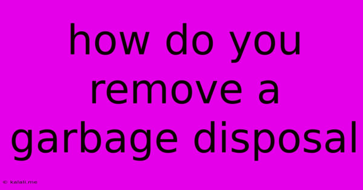 How Do You Remove A Garbage Disposal