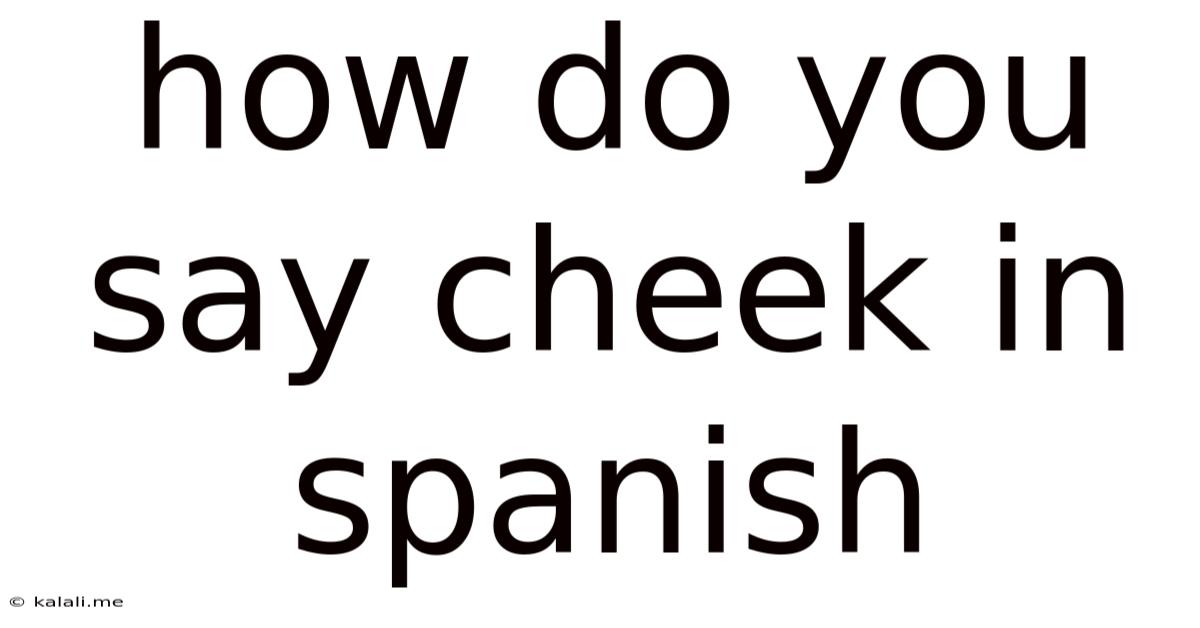 How Do You Say Cheek In Spanish