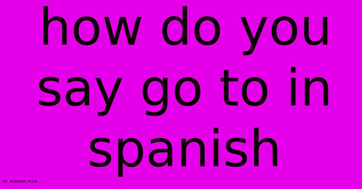 How Do You Say Go To In Spanish