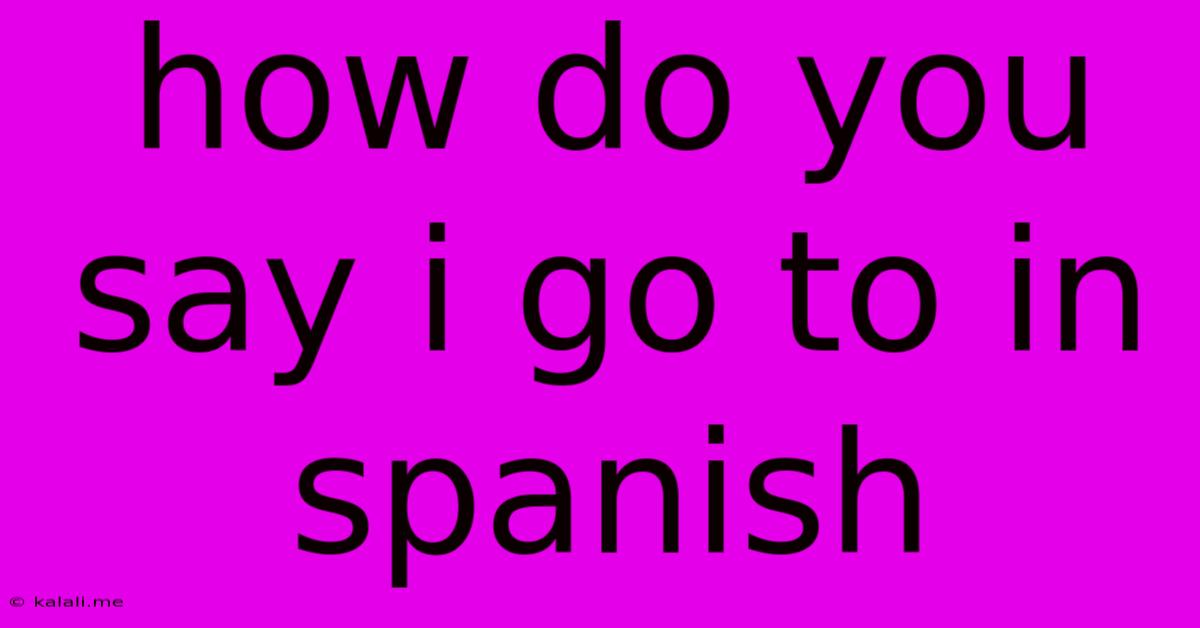 How Do You Say I Go To In Spanish