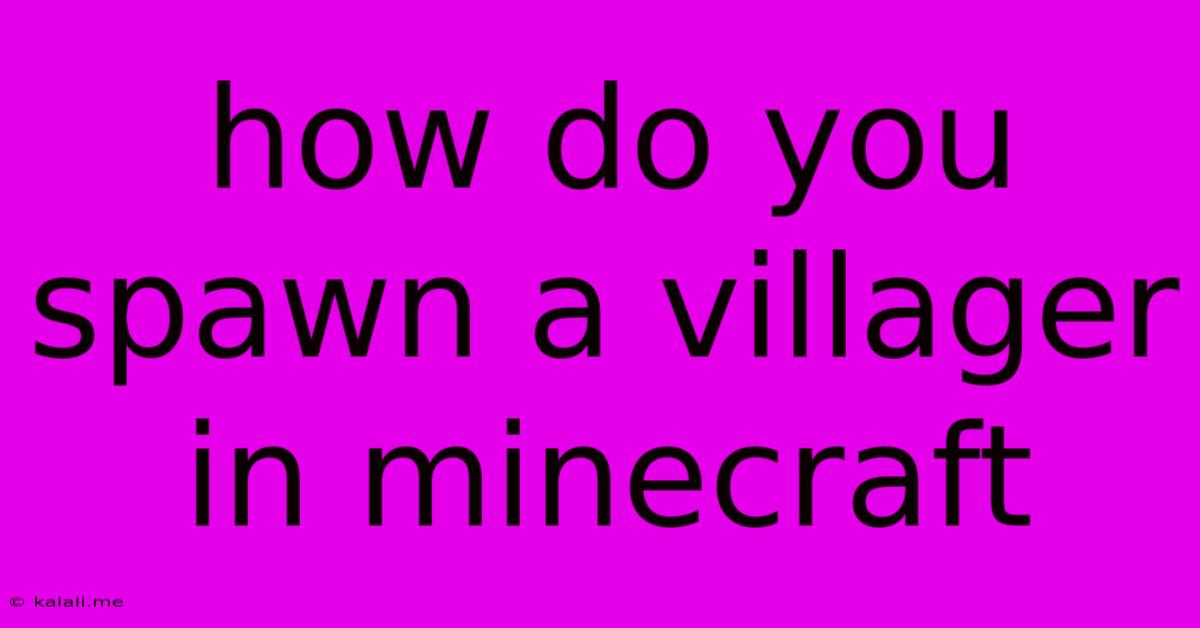 How Do You Spawn A Villager In Minecraft