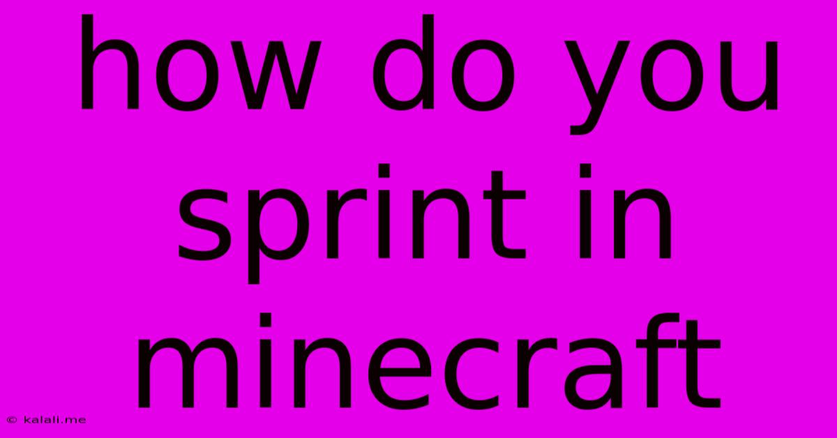 How Do You Sprint In Minecraft