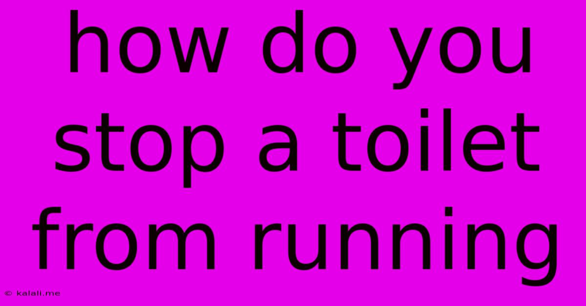 How Do You Stop A Toilet From Running