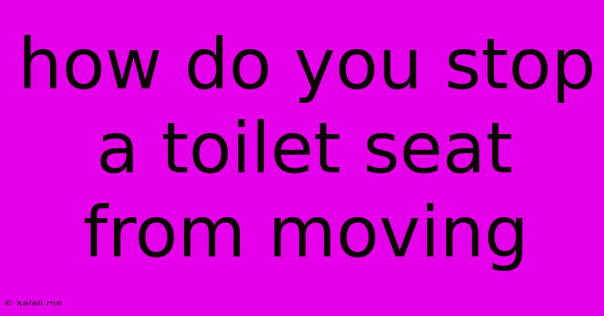 How Do You Stop A Toilet Seat From Moving