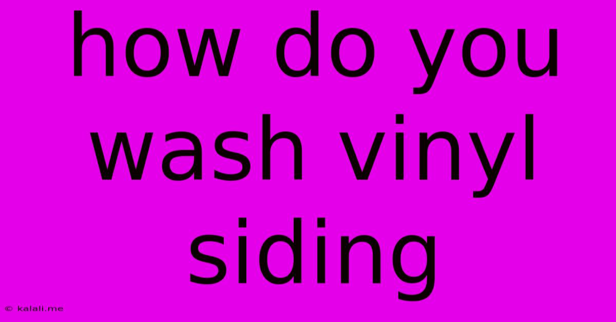 How Do You Wash Vinyl Siding