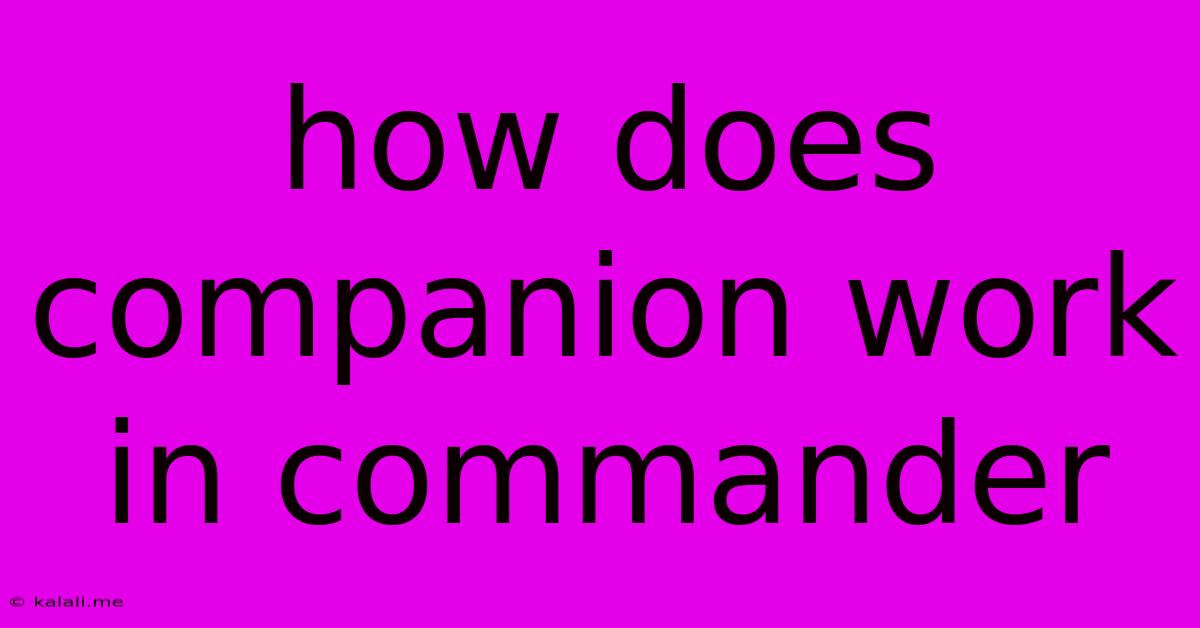 How Does Companion Work In Commander