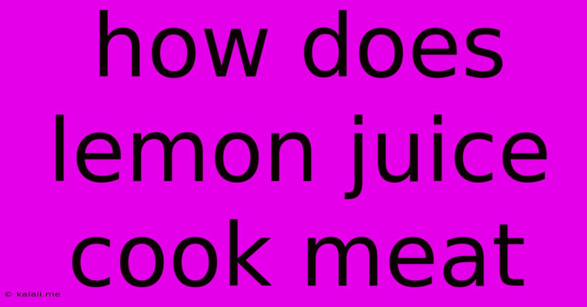 How Does Lemon Juice Cook Meat