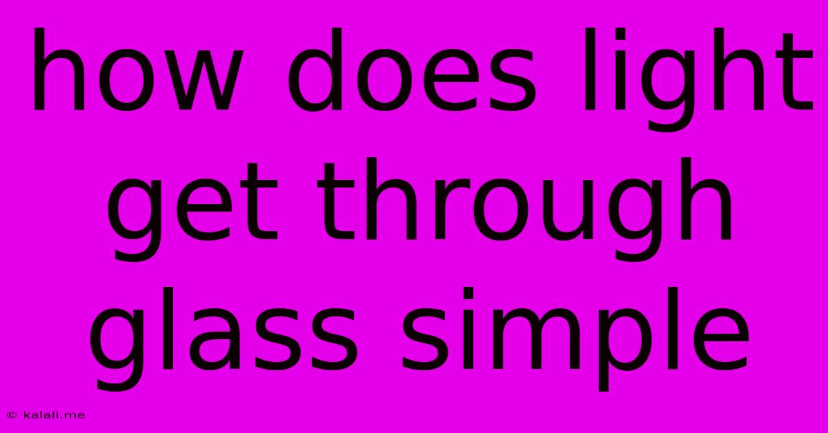 How Does Light Get Through Glass Simple