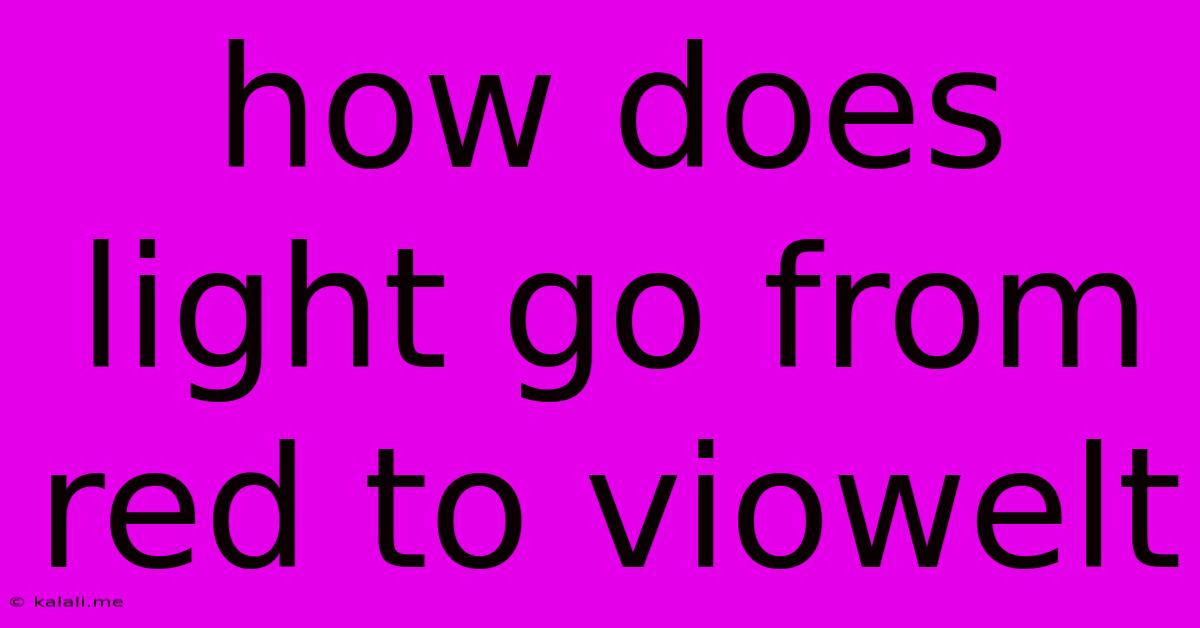 How Does Light Go From Red To Viowelt