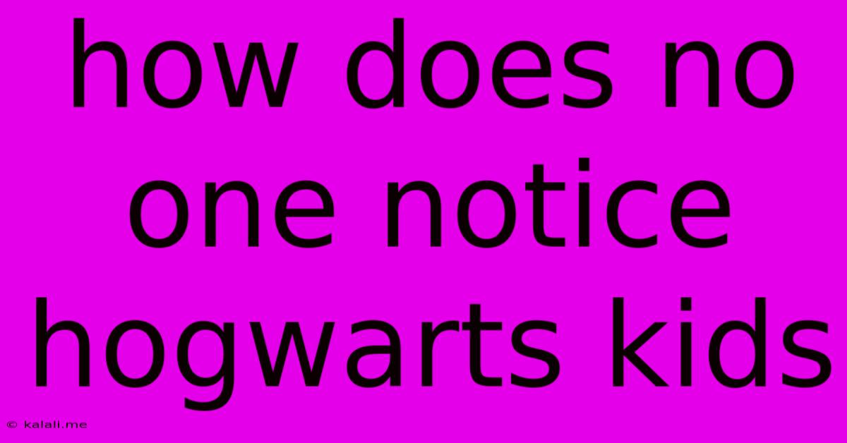 How Does No One Notice Hogwarts Kids