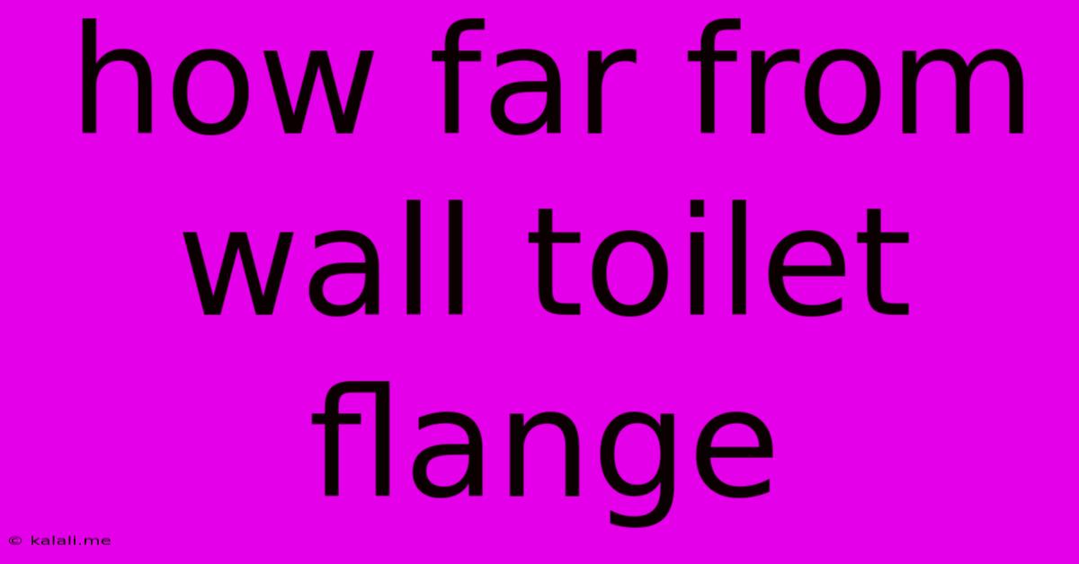 How Far From Wall Toilet Flange