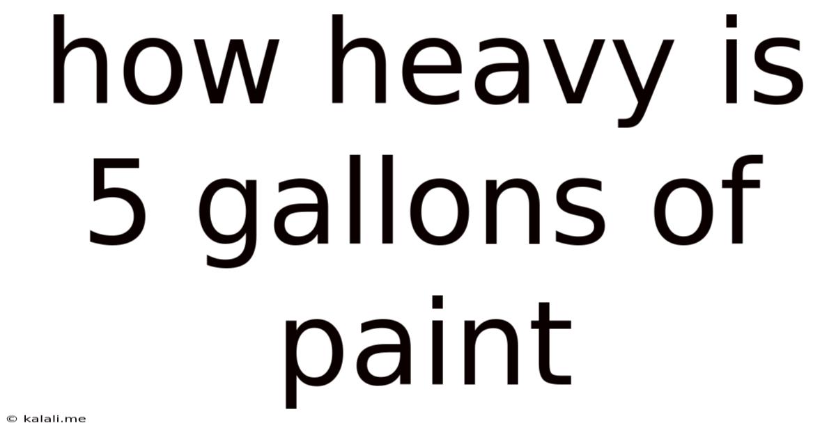 How Heavy Is 5 Gallons Of Paint