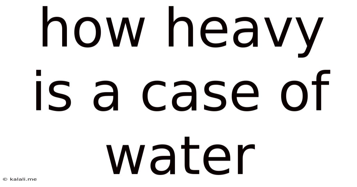How Heavy Is A Case Of Water