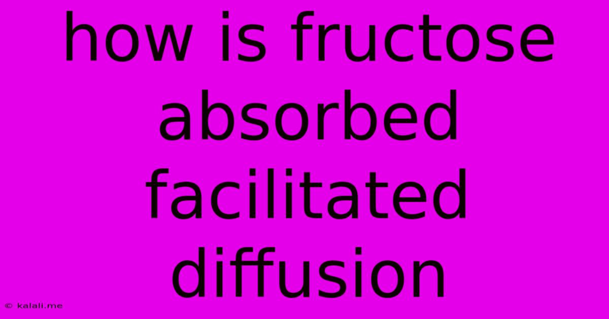 How Is Fructose Absorbed Facilitated Diffusion