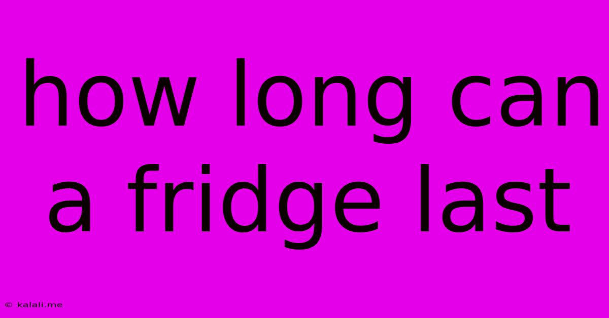 How Long Can A Fridge Last