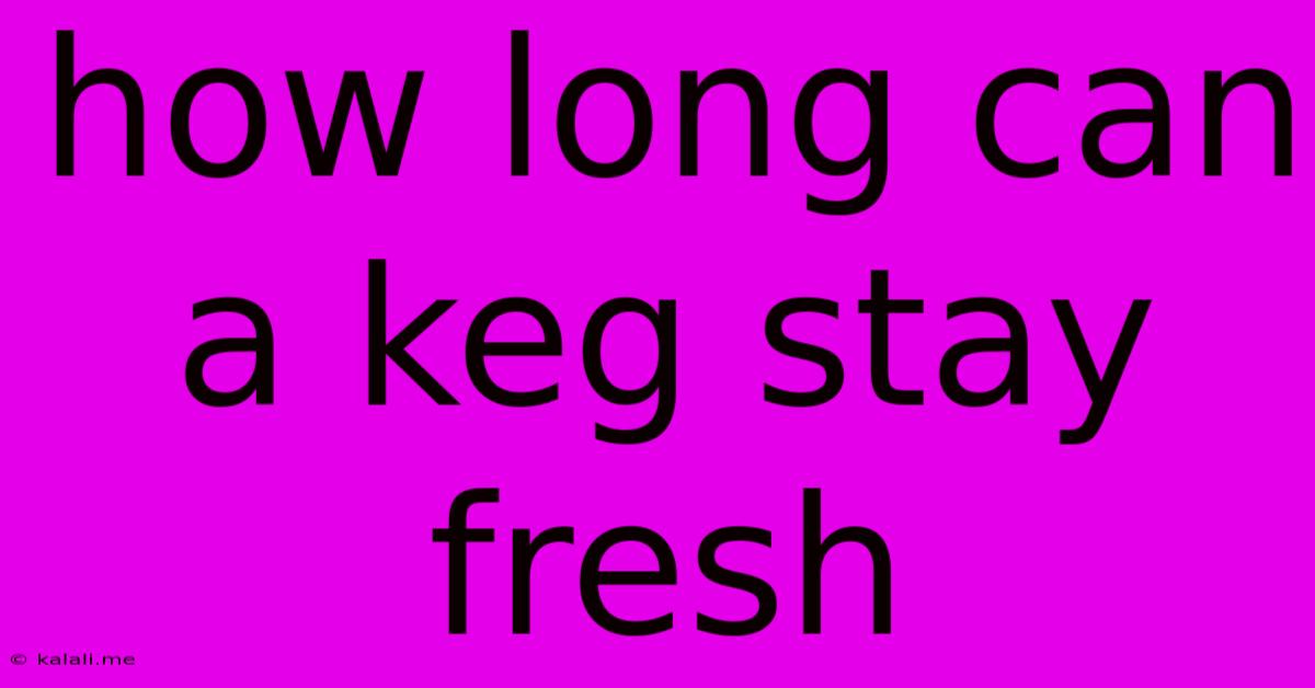How Long Can A Keg Stay Fresh