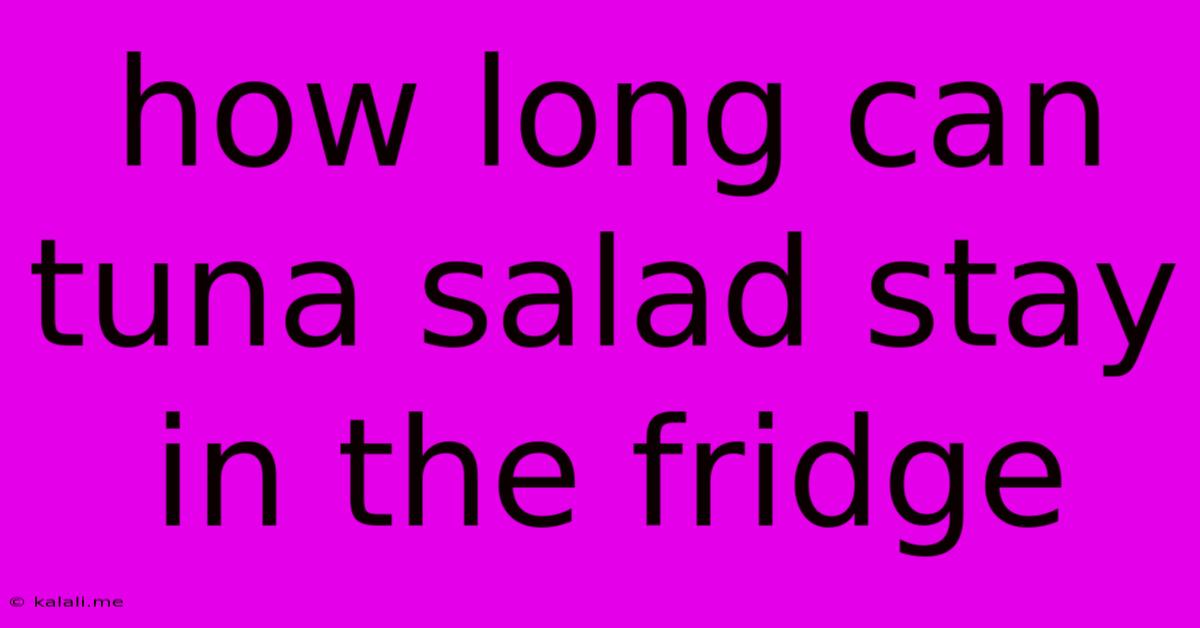 How Long Can Tuna Salad Stay In The Fridge