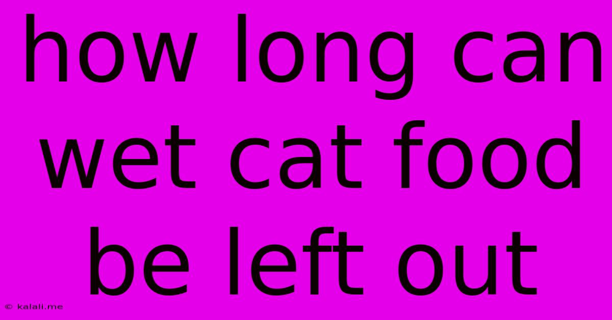 How Long Can Wet Cat Food Be Left Out