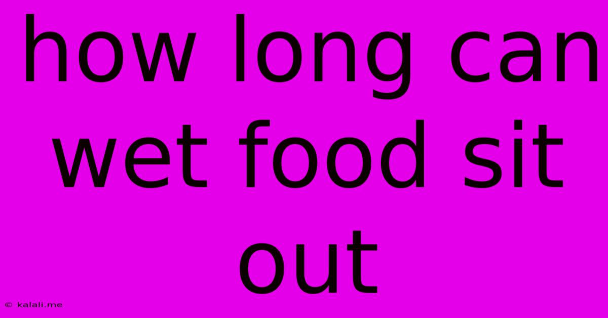 How Long Can Wet Food Sit Out