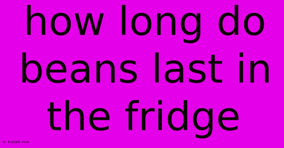 How Long Do Beans Last In The Fridge