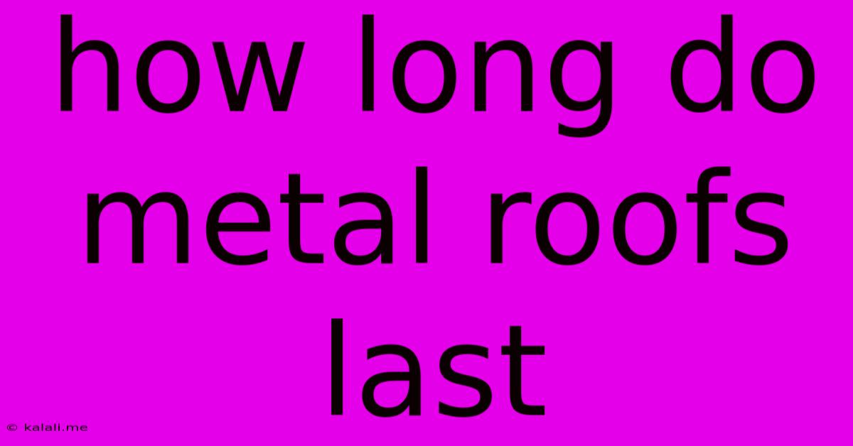 How Long Do Metal Roofs Last