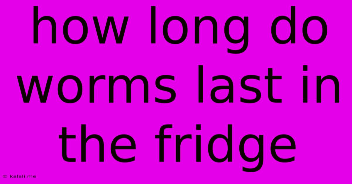 How Long Do Worms Last In The Fridge