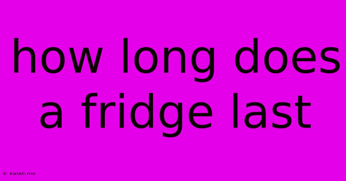 How Long Does A Fridge Last